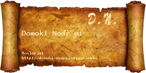Domoki Noémi névjegykártya